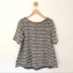 LOFT Outlet Tweed Short Sleeve Shirt